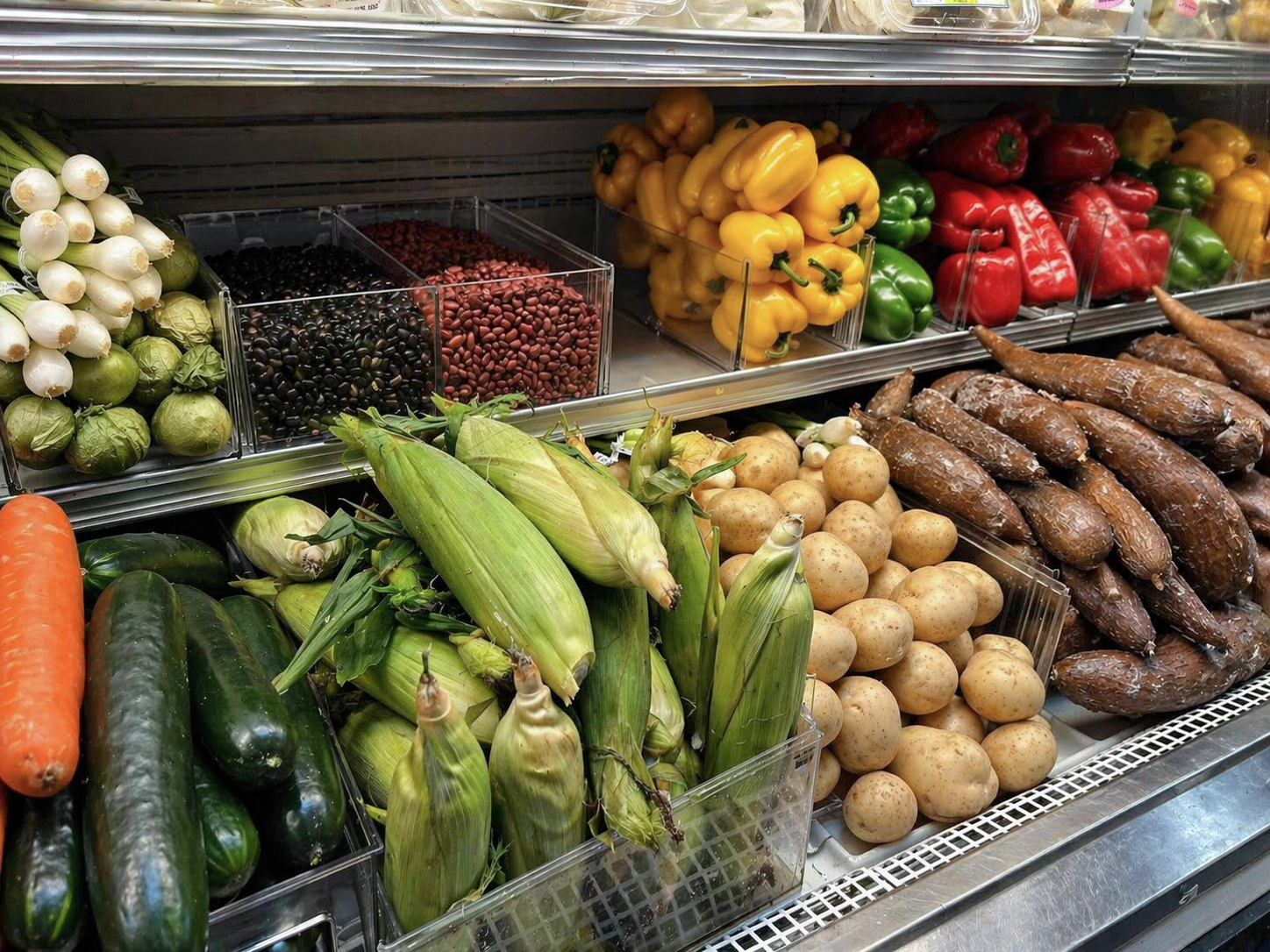 Frutas y verduras frescas en El Tikal Market #2 en Fremont, Nebraska